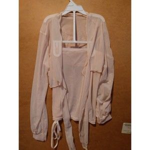 Swimwear cover up Beige Sheer 3 Piece Cover up Size Small